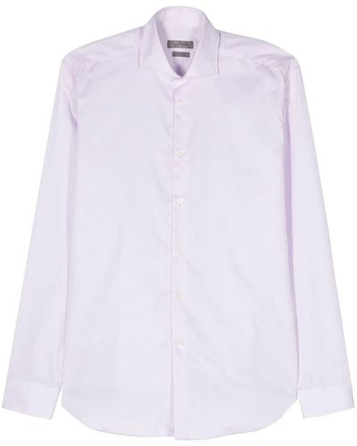 Corneliani Camisa con textura flameada - Blanco