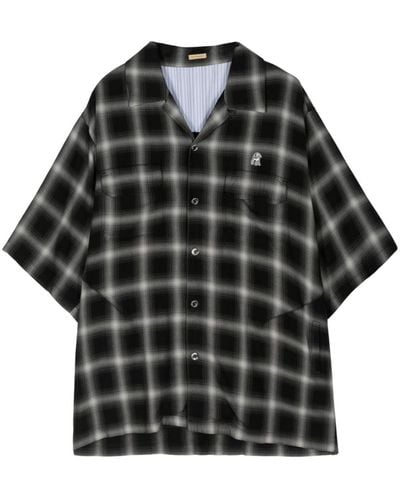 Undercover Checked Cotton Shirt - Black