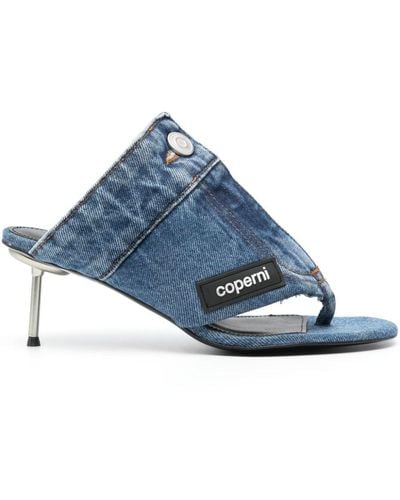 Coperni 70mm Denim Sandals - Blue
