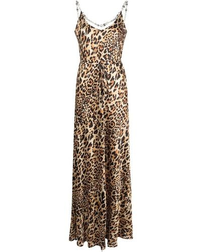 Rabanne Vestido largo con estampado de leopardo - Metálico
