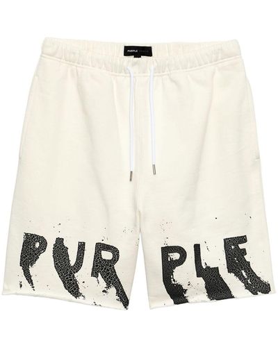 Purple Brand Shorts Met Logoprint - Wit