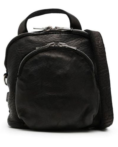 Guidi Leather Shoulder Bag - Black