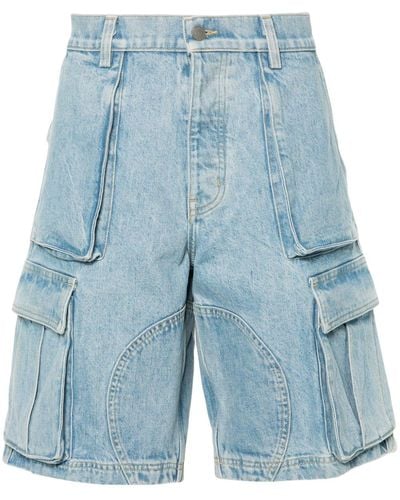 NAHMIAS Short en jean à poches cargo - Bleu