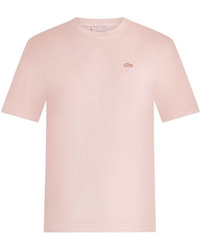 Lacoste Logo-patch Organic Cotton T-shirt - Pink