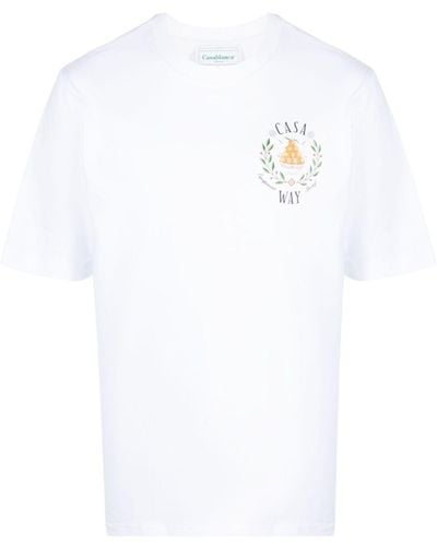 Casablancabrand Casa Way Crew Neck T -Shirt - Weiß