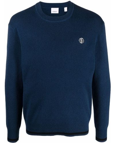 Burberry Pullover mit Monogramm - Blau