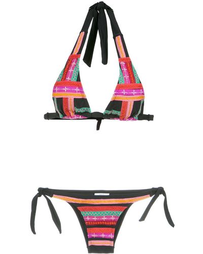 Amir Slama Embroidered Bikini Set - Multicolor