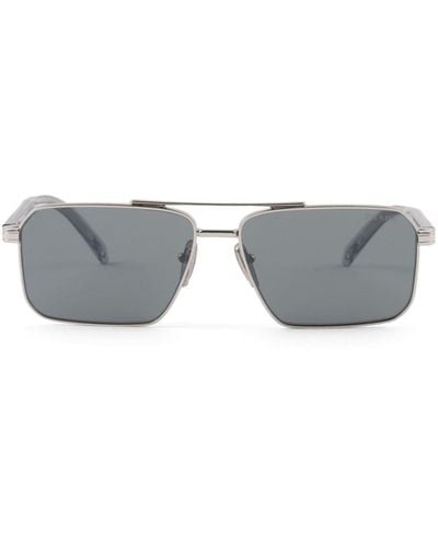 Prada Double Bridge Rectangle-frame Sunglasses - Grey