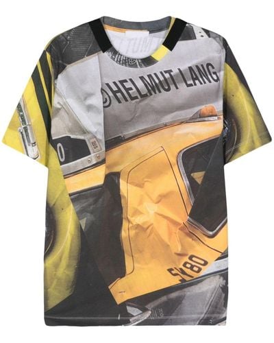 Helmut Lang Car-print Cotton T-shirt - Grey