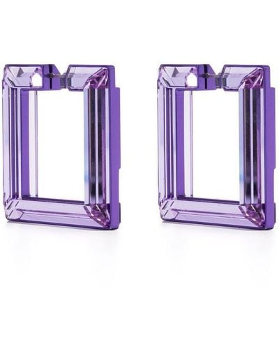 Swarovski Boucles d'oreilles Lucent serties de cristaux - Violet