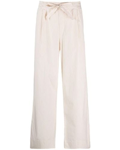 Tekla X Birkenstock Pyjama-Hose mit Nadelstreifen - Weiß