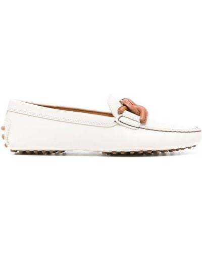 Tod's Gommini Leather Driving Shoes - White