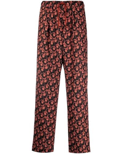 Viktor & Rolf All-over Floral-print Trousers - Red