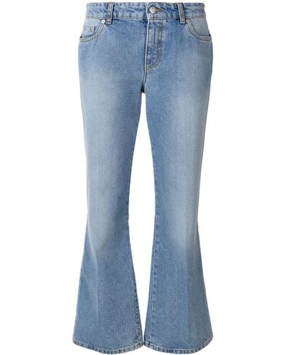 Alexander McQueen Cropped-Jeans mit ausgestelltem Bein - Blau