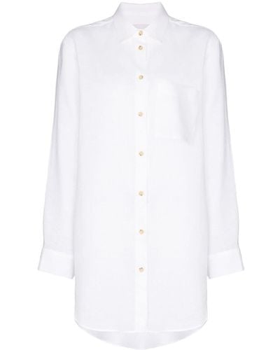 Asceno Camisa oversize de lino - Blanco