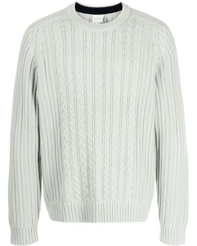 Paul Smith Ribbed-trim Cable-knit Jumper - Grey