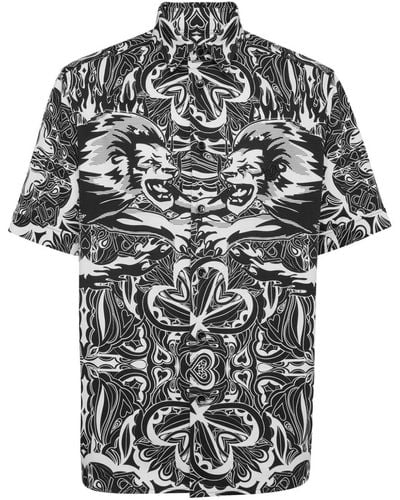 Philipp Plein Graphic-print Cotton Shirt - Black