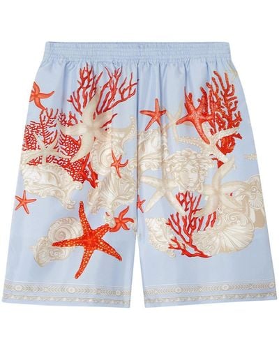 Versace Barocco Sea-print silk shorts - Weiß
