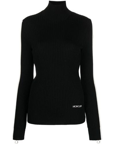 Moncler ストライプディテール セーター - ブラック
