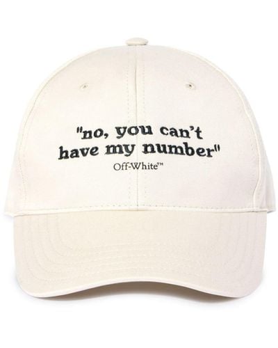 Off-White c/o Virgil Abloh Quotes Embroidered Baseball Cap - Natural
