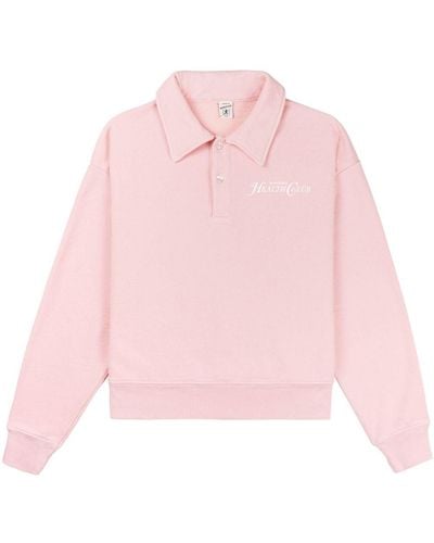 Sporty & Rich Rizzoli Cropped Cotton Sweatshirt - Pink