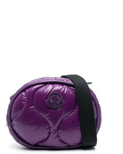 Moncler Logo-patch Padded Shoulder Bag - Purple
