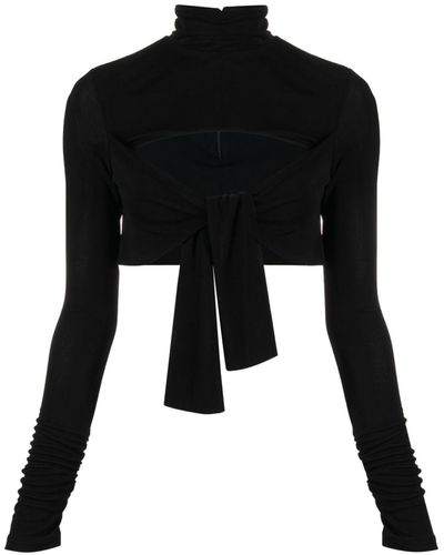 MSGM Cropped-Top mit Cut-Outs - Schwarz