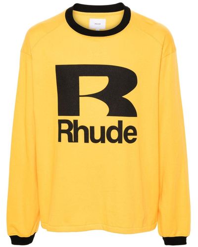 Rhude Petrol Cotton Sweatshirt - Yellow