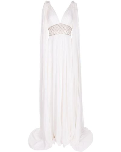 Jenny Packham Oda Crystal Silk Gown - White