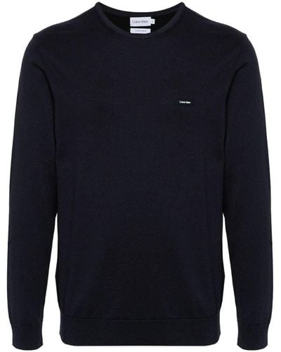 Calvin Klein Cotton Silk Blend Cn Jumper - Blue