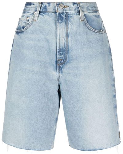 FRAME High-waisted Denim Shorts - Blue
