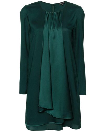 Emporio Armani Draped-panel Long-sleeve Dress - Green