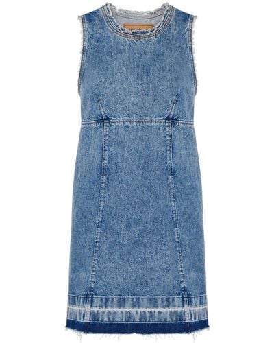 Moschino Jeans Appliquéd Denim Minidress - Blue