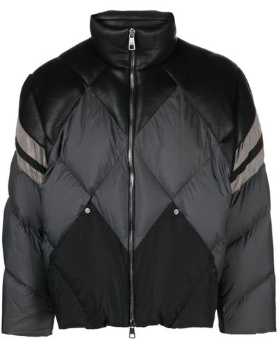 Neil Barrett Paneled Mock-neck Padded Jacket - Black