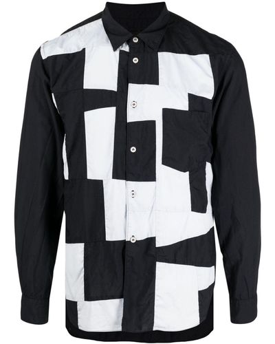 Comme des Garçons Camisa con diseño patchwork - Negro