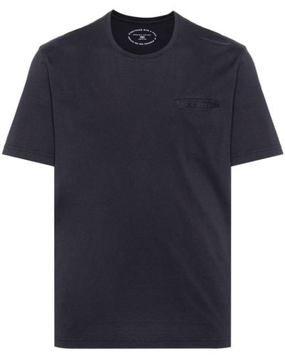 Fedeli Welt-pocket Cotton T-shirt - Blue