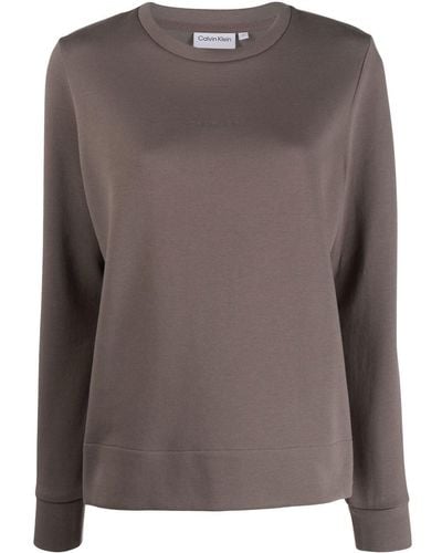 Calvin Klein Jersey con logo y cuello redondo - Marrón