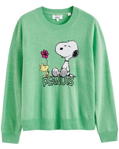 Chinti & Parker Flower Power Intarsia-knit Sweater - Green