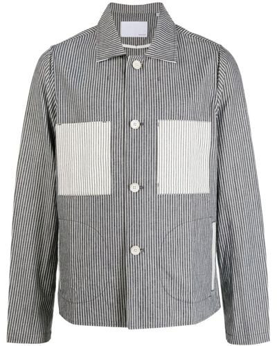 Private Stock The Musashi Striped Shirt Jacket - Gray