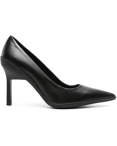 Calvin Klein 90mm Pointed-toe Leather Court Shoes - Black