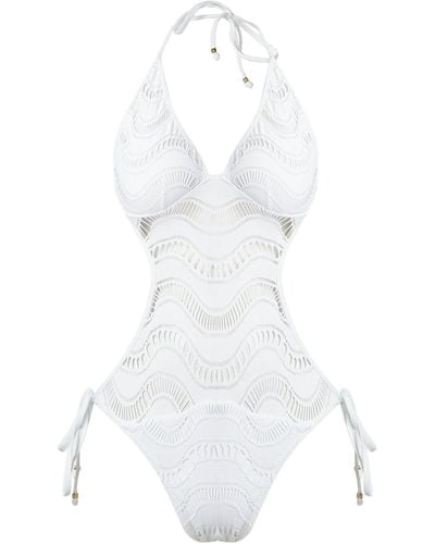 Amir Slama Cut out pattern swimsuit - Blanc