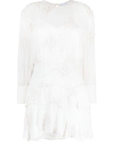 IRO Broderie-anglaise Ruffled Minidress - White