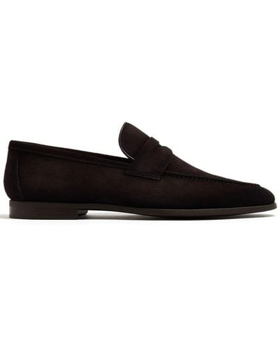 Magnanni Diezma Suede Penny Loafers - Black