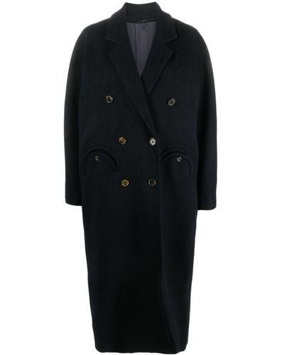Blazé Milano Double-breasted Wool-blend Coat - Black