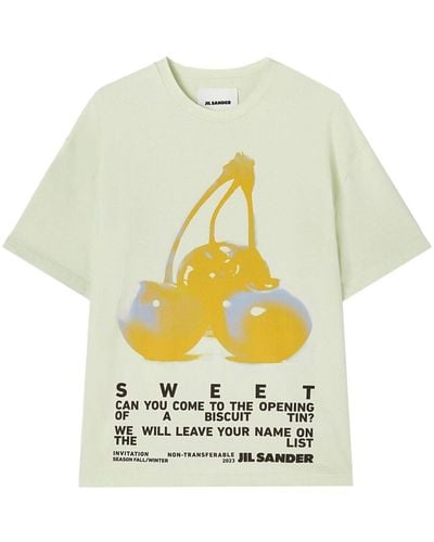 Jil Sander Camiseta con estampado gráfico - Blanco