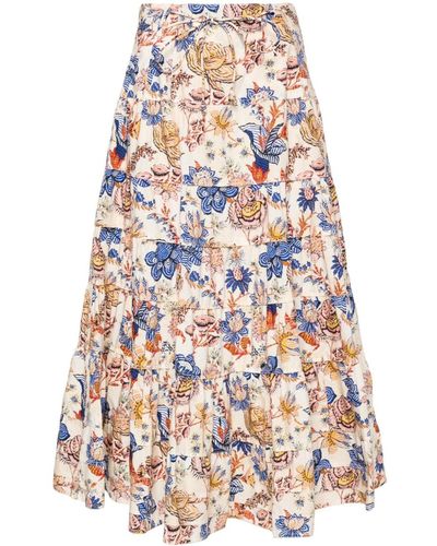 Ulla Johnson Aspen Floral-print Maxi Skirt - White