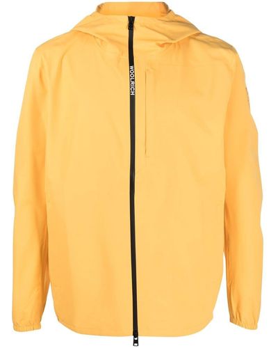 Woolrich Logo-print Hooded Jacket - Yellow