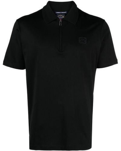 Paul & Shark Half-zip Cotton Polo Shirt - Black