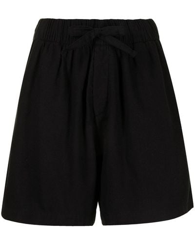 Tekla Drawstring-waist Pyjama Shorts - Black