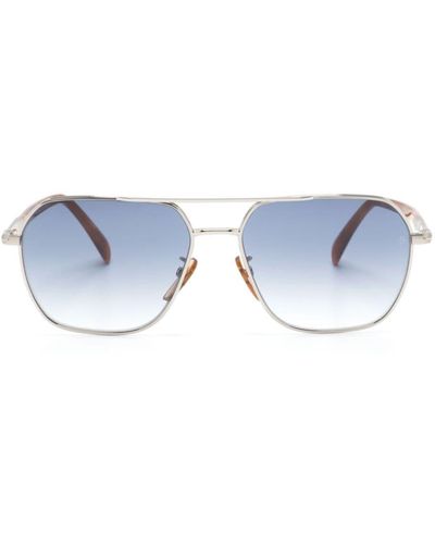 David Beckham 1128/g/s Navigator-frame Sunglasses - Blue